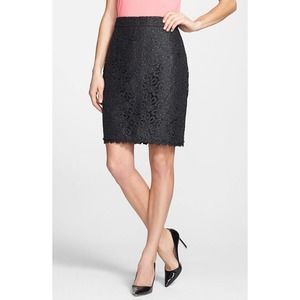 Kate Spade Womens Judy Black Lace Straight Pencil Skirt Size 12